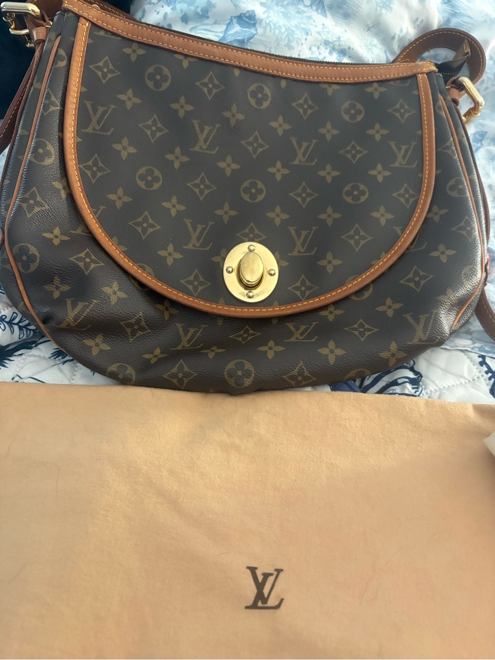 Louis Vuitton MonogramGM Tulum  Crescent Shoulder Bag in Brown and Tan
